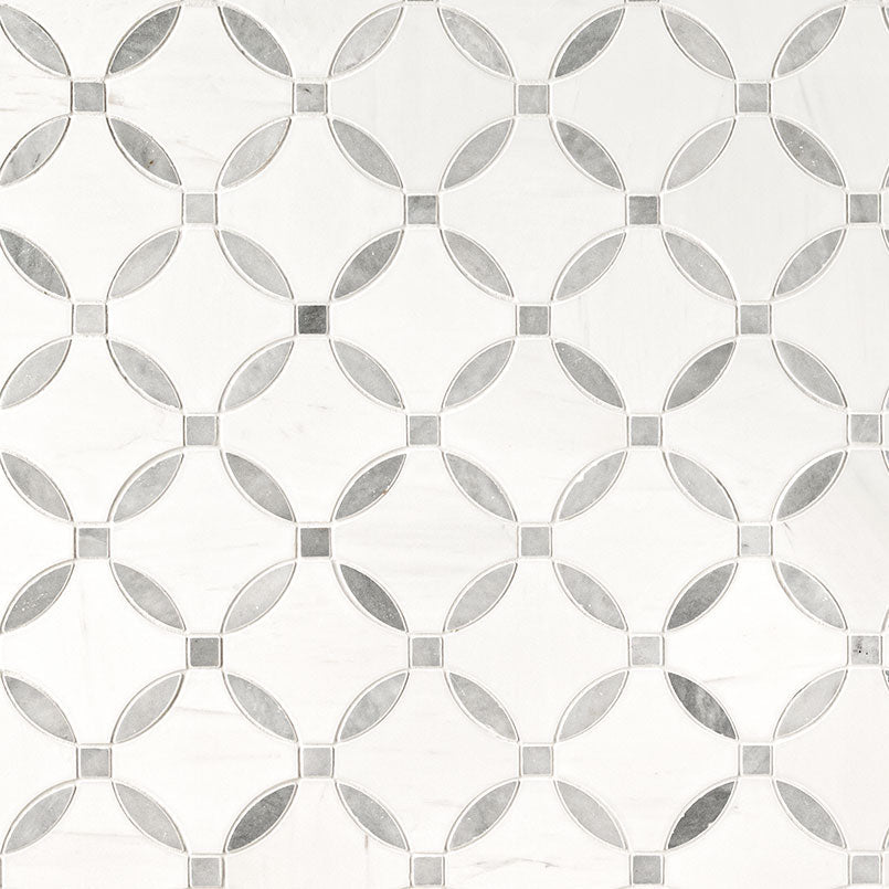 Bianco Dolomite Marble MSI Mosaic Tiles 10" X 10" Lola Pattern MSI - Zicana Boutique - 3