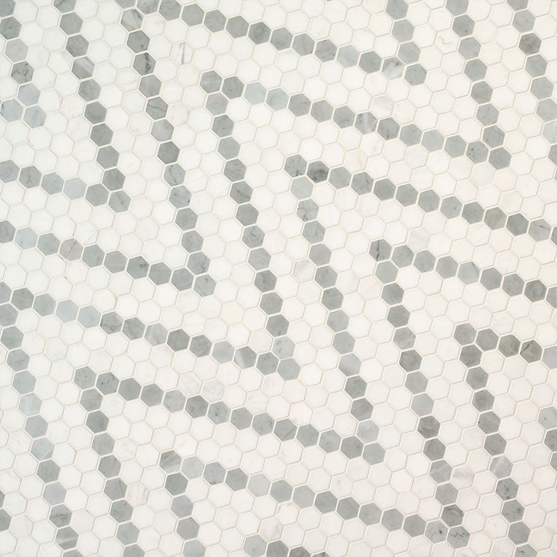 Bianco Dolomite Marble MSI Mosaic Tiles 11" X 14" Sazi Pattern MSI - Zicana Boutique - 3
