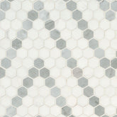 Bianco Dolomite Marble MSI Mosaic Tiles 11" X 14" Sazi Pattern MSI - Zicana Boutique - 1