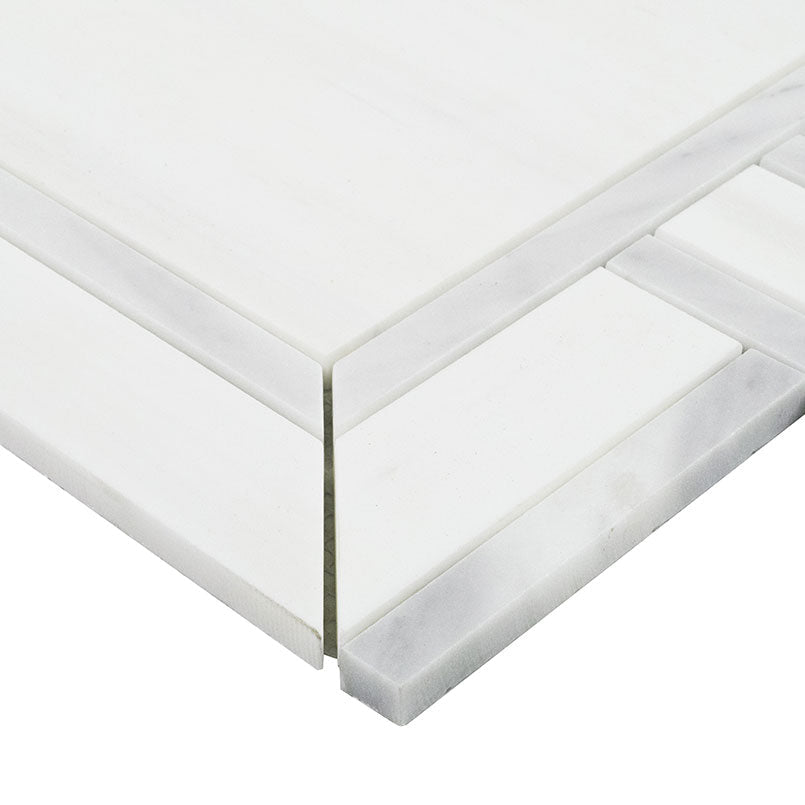 Bianco Dolomite Marble MSI Mosaic Tiles 12" X 12" Alana Pattern MSI - Zicana Boutique - 4