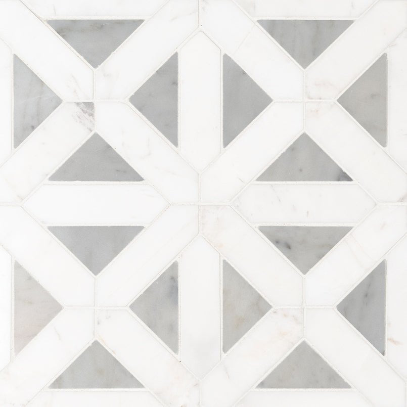 Bianco Dolomite Marble MSI Mosaic Tiles 12" X 12" Geometrica Pattern MSI - Zicana Boutique - 1