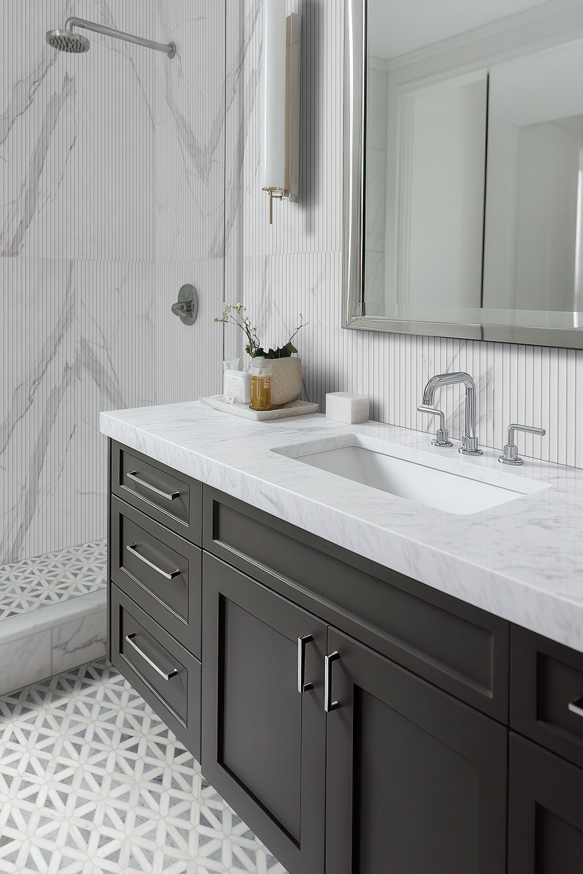 Bianco Dolomite Marble MSI Mosaic Tiles 12" X 12" Geometrica Pattern MSI - Zicana Boutique - 4