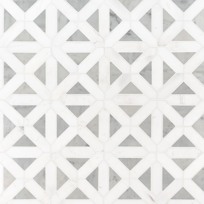 Bianco Dolomite Marble MSI Mosaic Tiles 12" X 12" Geometrica Pattern MSI - Zicana Boutique - 3