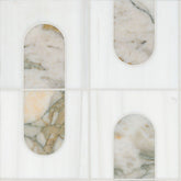 Bianco Dolomite Marble MSI Mosaic Tiles 12" X 12" Moderno Pattern MSI - Zicana Boutique - 1
