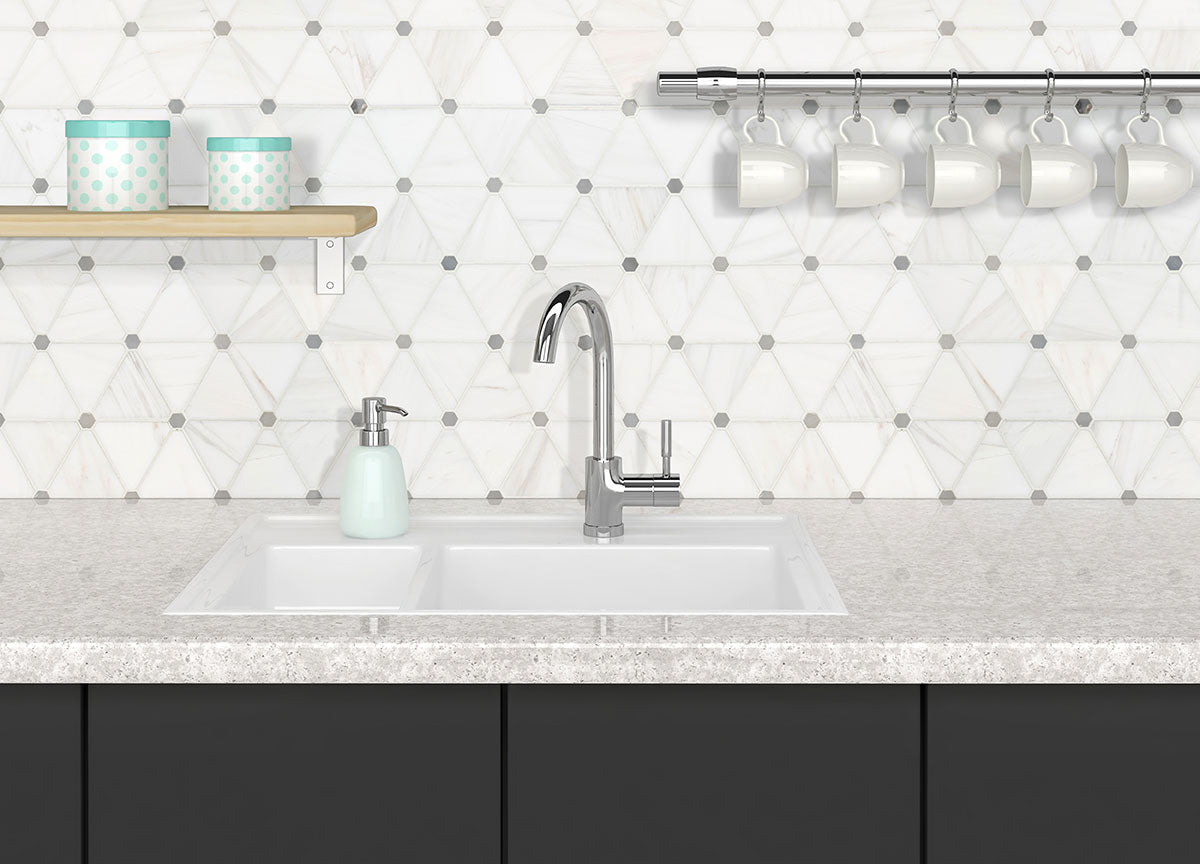 Bianco Dolomite Marble MSI Mosaic Tiles 12" X 14" Pinwheel Pattern MSI - Zicana Boutique - 2