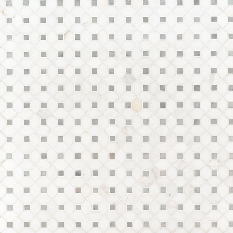 Bianco Dolomite Marble MSI Mosaic Tiles 13" X 13" Dotty Pattern MSI - Zicana Boutique - 3
