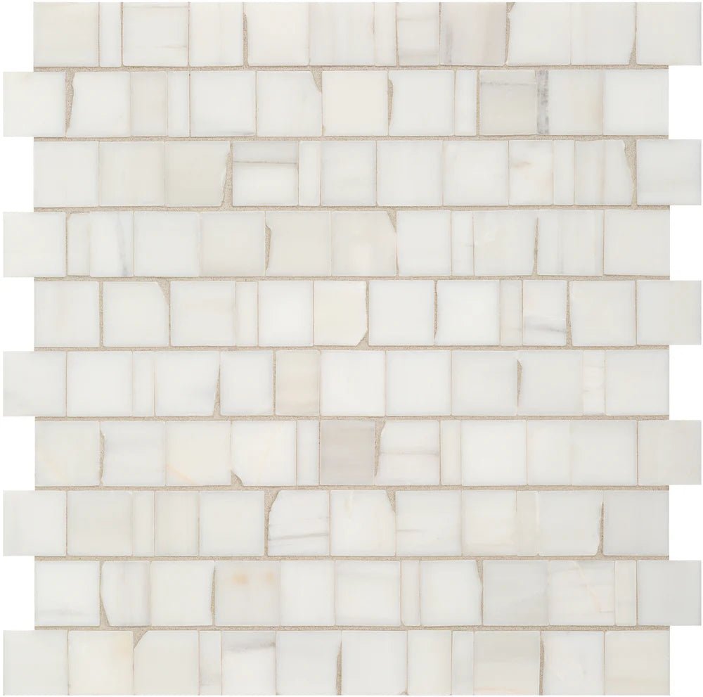 Bianco Dolomiti Mosaic Polished Broken Joint Artistic Tile - Zicana Boutique - 3