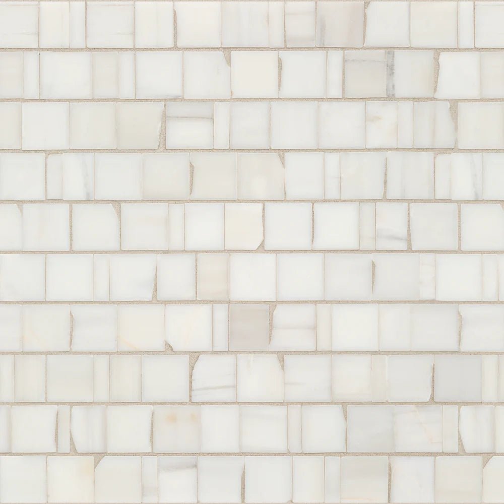 Bianco Dolomiti Mosaic Polished Broken Joint Artistic Tile - Zicana Boutique - 1
