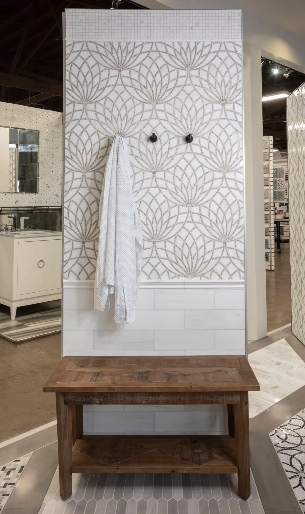 Bianco Dolomiti Mosaic Polished Straight Joint Artistic Tile - Zicana Boutique - 2