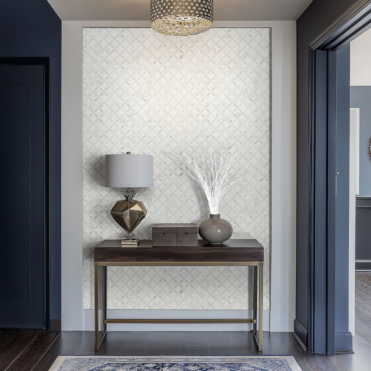 Bianco Starlite Marble MSI Mosaic Tiles 12" X 12" Geometric Pattern MSI - Zicana Boutique - 2