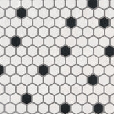 Black And White Porcelain MSI Field Tiles 1" Hexagon Pattern MSI - Zicana Boutique - 1