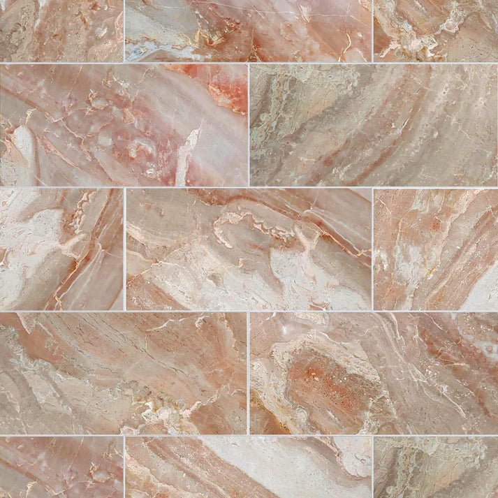 Breccia Oniciata Polished Marble Field Tile 6''x12'' Zicana Boutique - Zicana Boutique - 1
