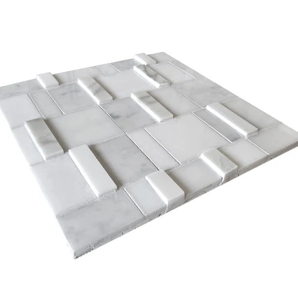 Briar 3D BlockWeave Marble Mosaic Tile Zicana Boutique - Zicana Boutique - 2