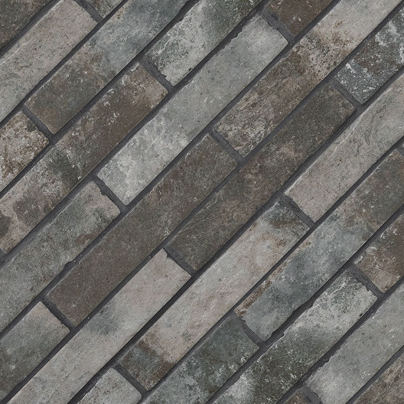 Brickstone Charcoal Brick Porcelain MSI Field Tiles 2" X 10" MSI - Zicana Boutique - 3