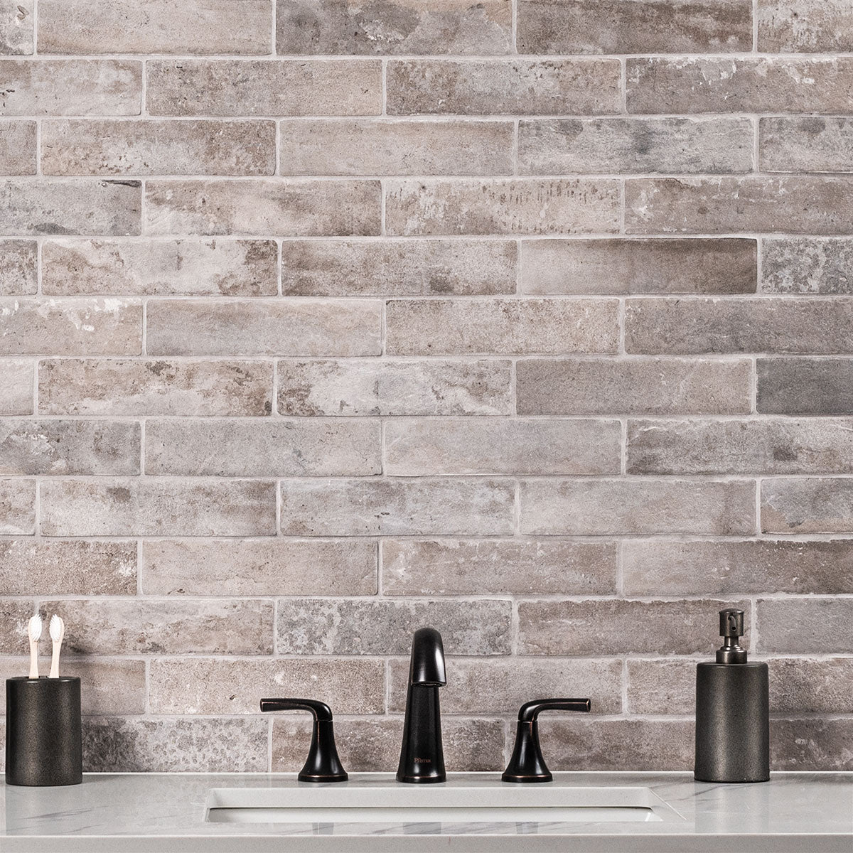Brickstone Taupe Brick Porcelain MSI Field Tiles 2" X 10" MSI - Zicana Boutique - 10
