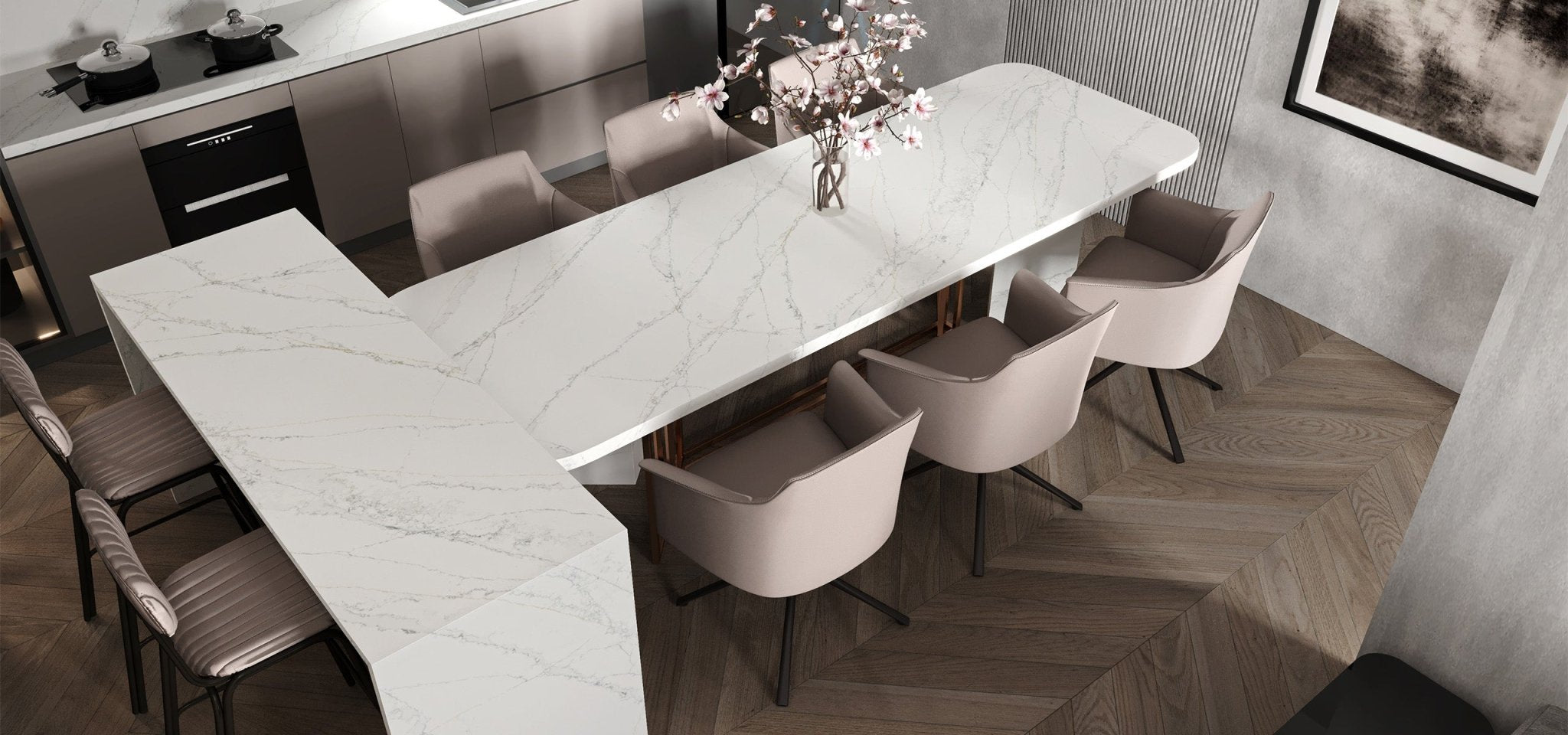 Calacatta Aria Variant Quartz Variant- Zicana Boutique -4