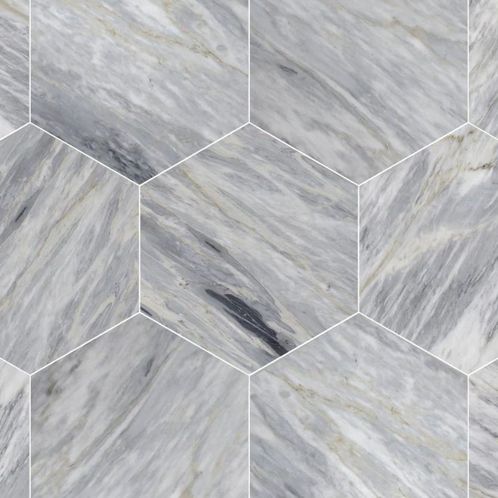 Calacatta Bluette Polished Marble 10 1/2'' Hexagon Zicana Boutique - Zicana Boutique - 1