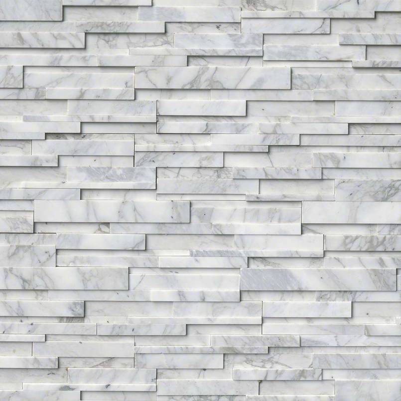 Calacatta Cressa 3D Hardscape Marble MSI Mosaic Tiles 6" X 24" Stacked Pattern MSI - Zicana Boutique - 1