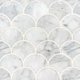 Calacatta Cressa Blanco Marble MSI Mosaic Tiles 10.5" X 13" Scallop Pattern MSI - Zicana Boutique - 1