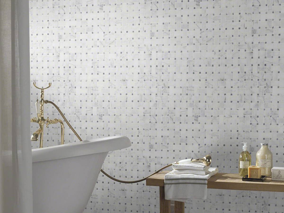 Calacatta Cressa Marble MSI Mosaic Tiles 12" X 12" Basketweave Pattern MSI - Zicana Boutique - 2