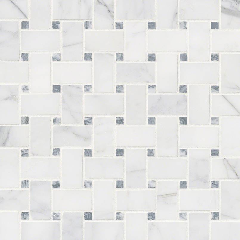 Calacatta Cressa Marble MSI Mosaic Tiles 12" X 12" Basketweave Pattern MSI - Zicana Boutique - 1