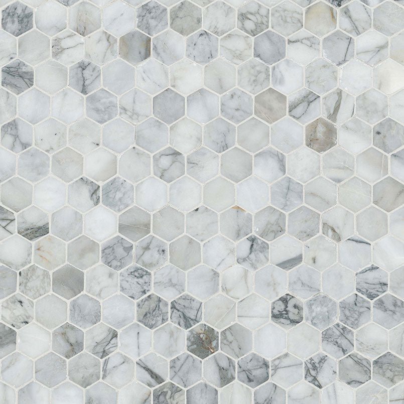 Calacatta Cressa Marble MSI Mosaic Tiles 12" X 12" Hexagon Pattern MSI - Zicana Boutique - 3