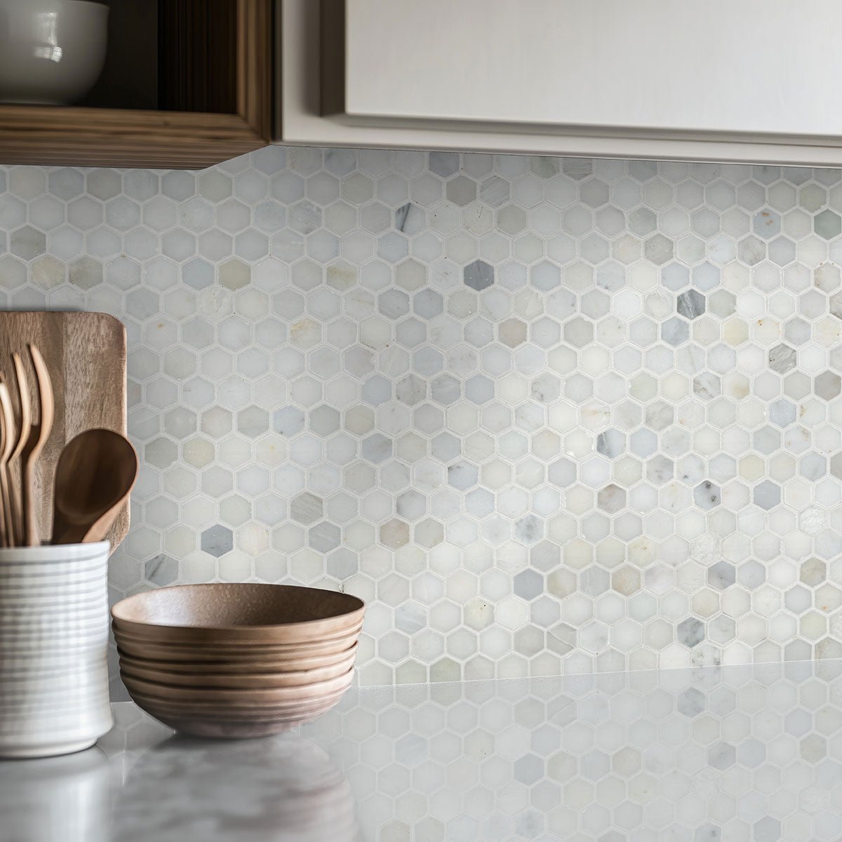 Calacatta Gold Marble MSI Mosaic Tiles 12" X 12" 1" Hexagon Pattern MSI - Zicana Boutique - 2