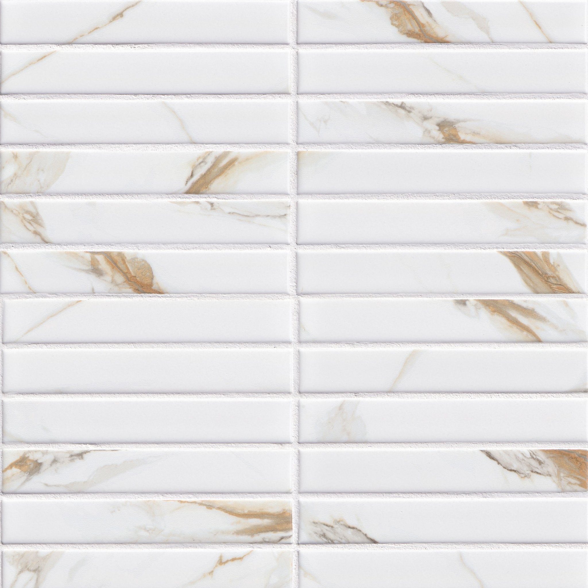 Calacatta Gold Porcelain MSI Field Tiles 1" X 6" Stack Pattern MSI - Zicana Boutique - 1
