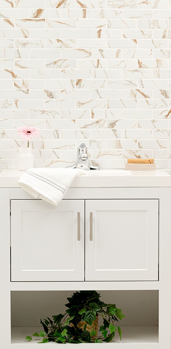 Calacatta Gold Porcelain MSI Field Tiles 2" X 6" Subway Pattern MSI - Zicana Boutique - 2