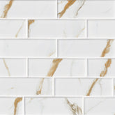 Calacatta Gold Porcelain MSI Field Tiles 2" X 6" Subway Pattern MSI - Zicana Boutique - 1