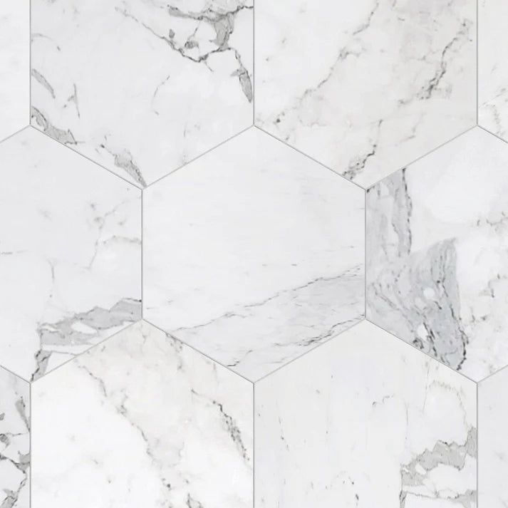 Calacatta Michael Angelo Polished Marble 10 1/2'' Hexagon Zicana Boutique - Zicana Boutique - 1