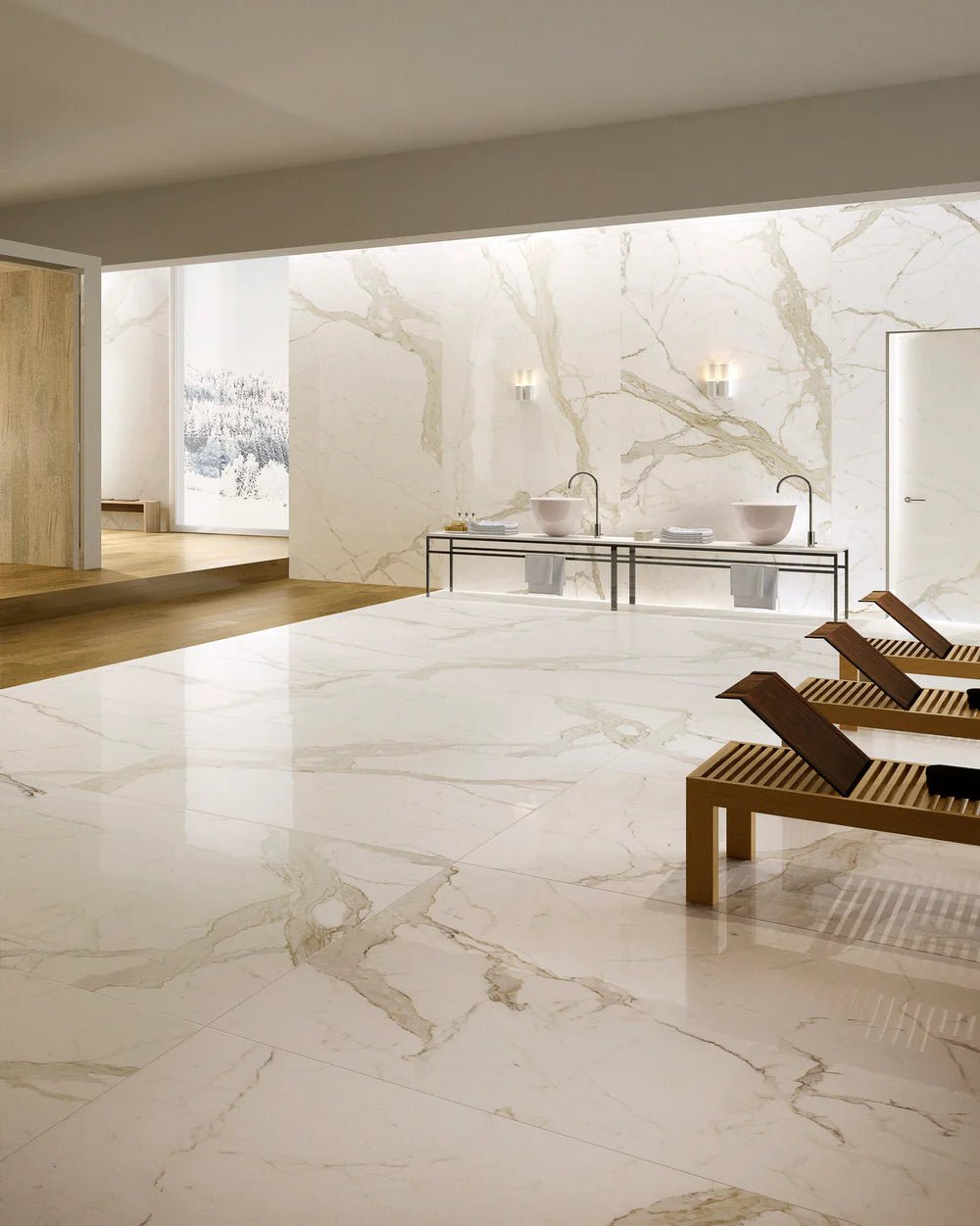 Calacatta Porcelain Field Tile 24" x 48" Artistic Tile - Zicana Boutique - 2