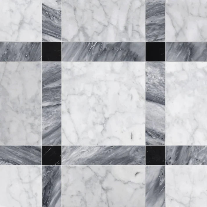 Callen Shadow Square Geometric Waterjet Tile Zicana Boutique - Zicana Boutique - 1