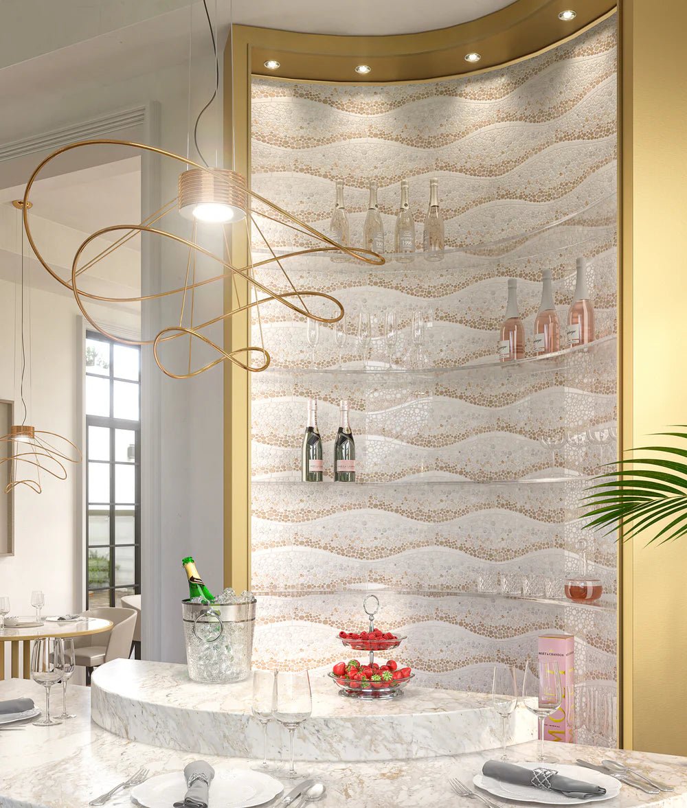 Calypso Cream Ombre Mosaic Artistic Tile - Zicana Boutique - 2