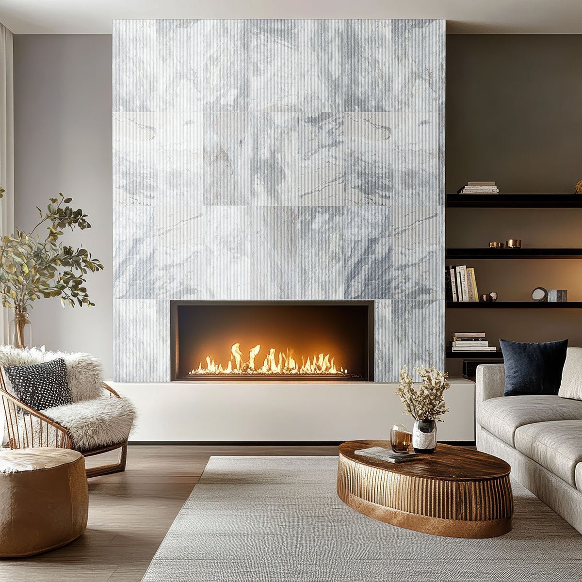 Capri Blue Milano Ribbo Marble MSI Field Tiles 12" X 24" Fluted Pattern MSI - Zicana Boutique - 6