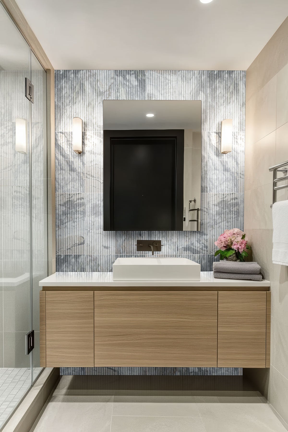 Capri Blue Milano Ribbo Marble MSI Field Tiles 12" X 24" Fluted Pattern MSI - Zicana Boutique - 2