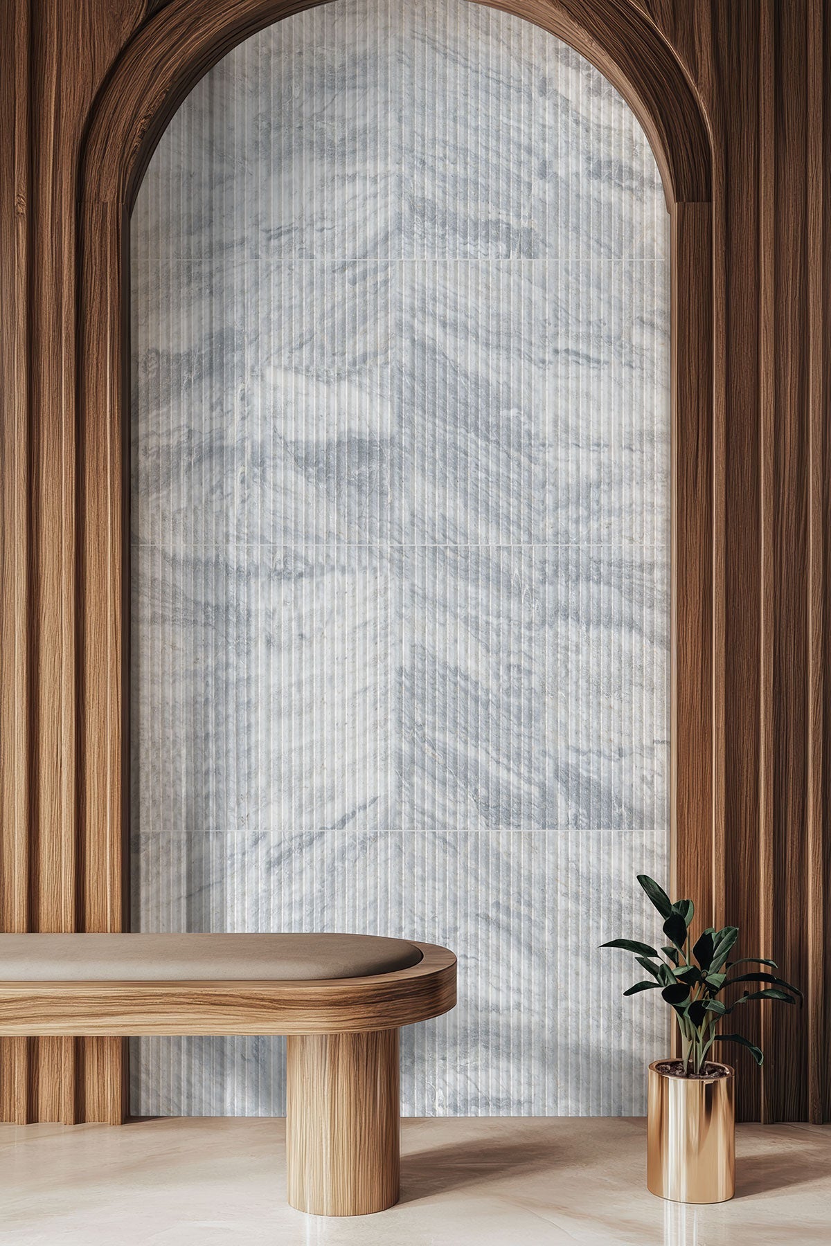 Capri Blue Valentino Fluto Marble MSI Field Tiles 12" X 24" Fluted Pattern MSI - Zicana Boutique - 10