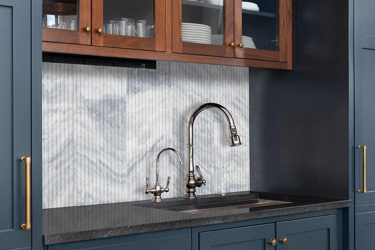 Capri Blue Valentino Fluto Marble MSI Field Tiles 12" X 24" Fluted Pattern MSI - Zicana Boutique - 6