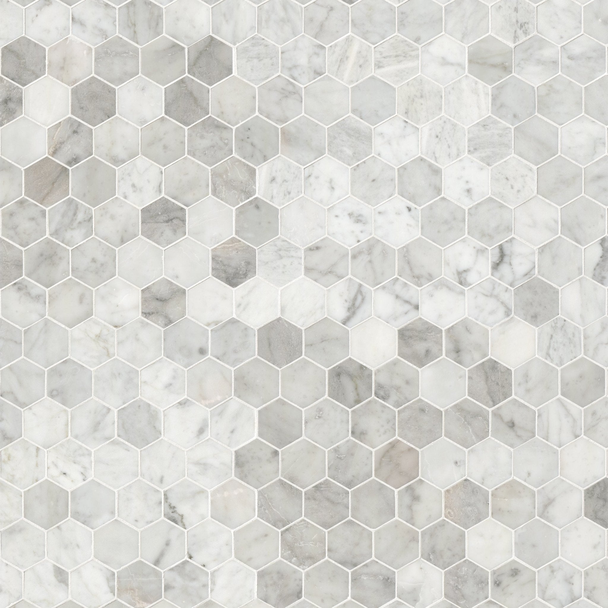 Carrara White Marble MSI Mosaic Tiles 12" X 12" 2" Hexagon Pattern MSI - Zicana Boutique - 4