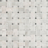 Carrara White Marble MSI Mosaic Tiles 12" X 12" Basketweave Pattern MSI - Zicana Boutique - 1