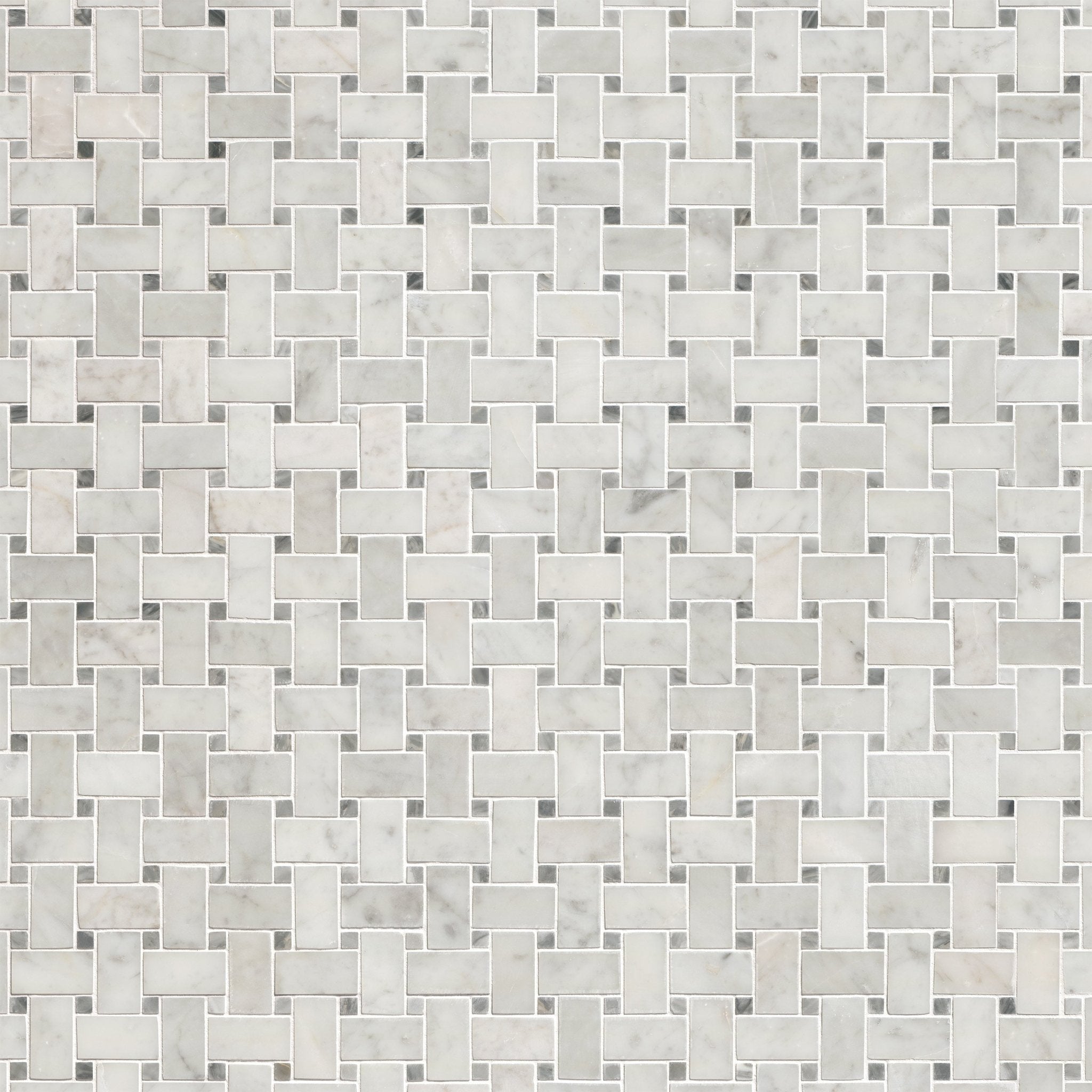 Carrara White Marble MSI Mosaic Tiles 12" X 12" Basketweave Pattern MSI - Zicana Boutique - 4