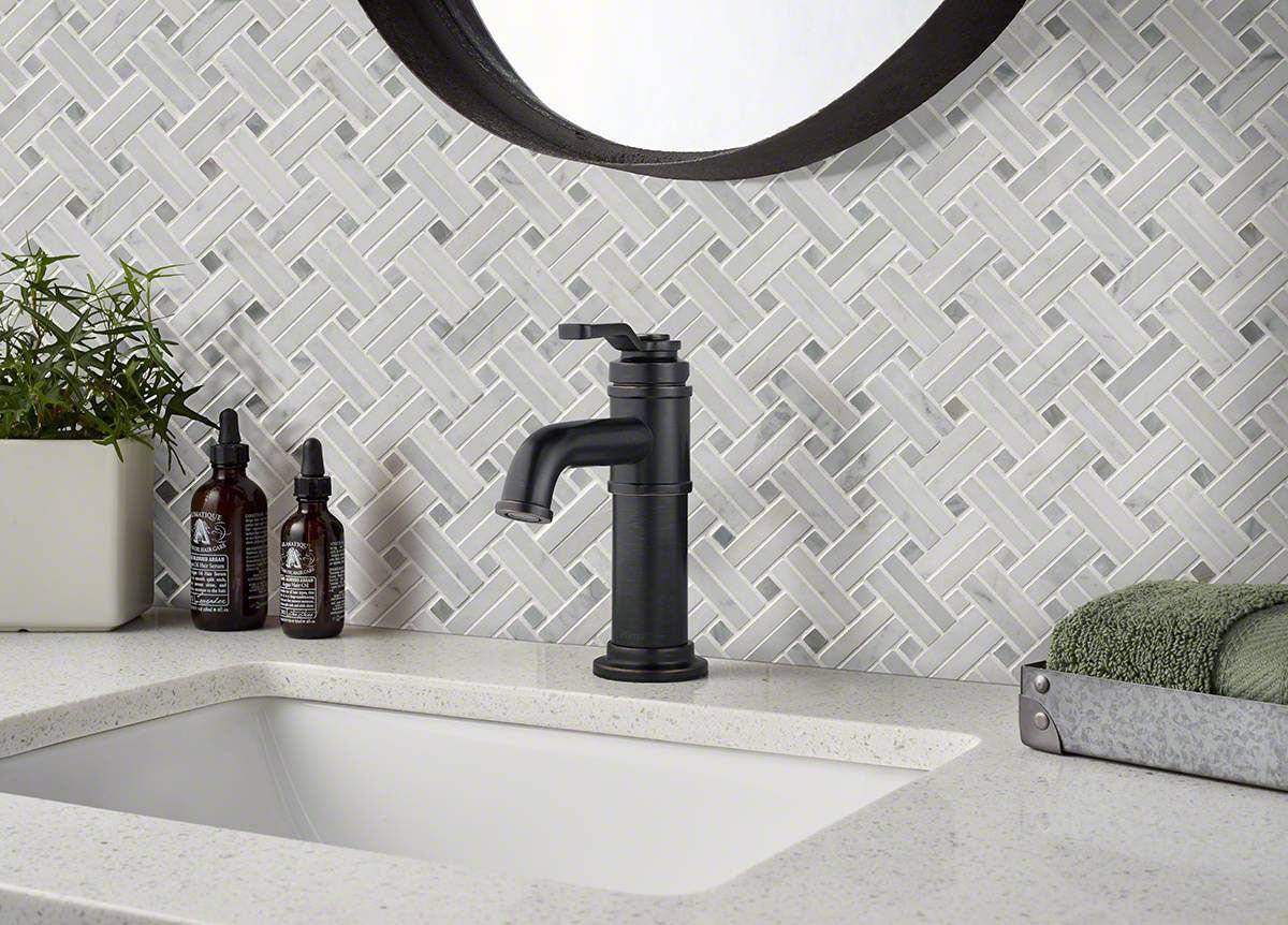 Carrara White Marble MSI Mosaic Tiles 12" X 12" Extra Basketweave Pattern MSI - Zicana Boutique - 4
