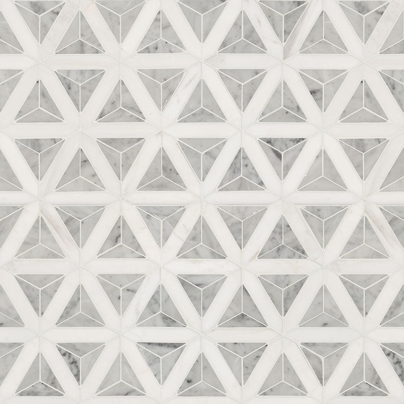 Carrara White Marble MSI Mosaic Tiles 9" X 12" Geometric Pattern MSI - Zicana Boutique - 3