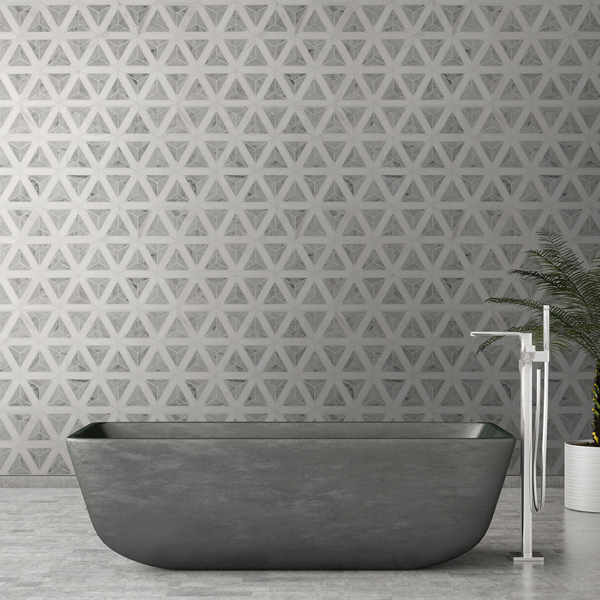 Carrara White Marble MSI Mosaic Tiles 9" X 12" Geometric Pattern MSI - Zicana Boutique - 2