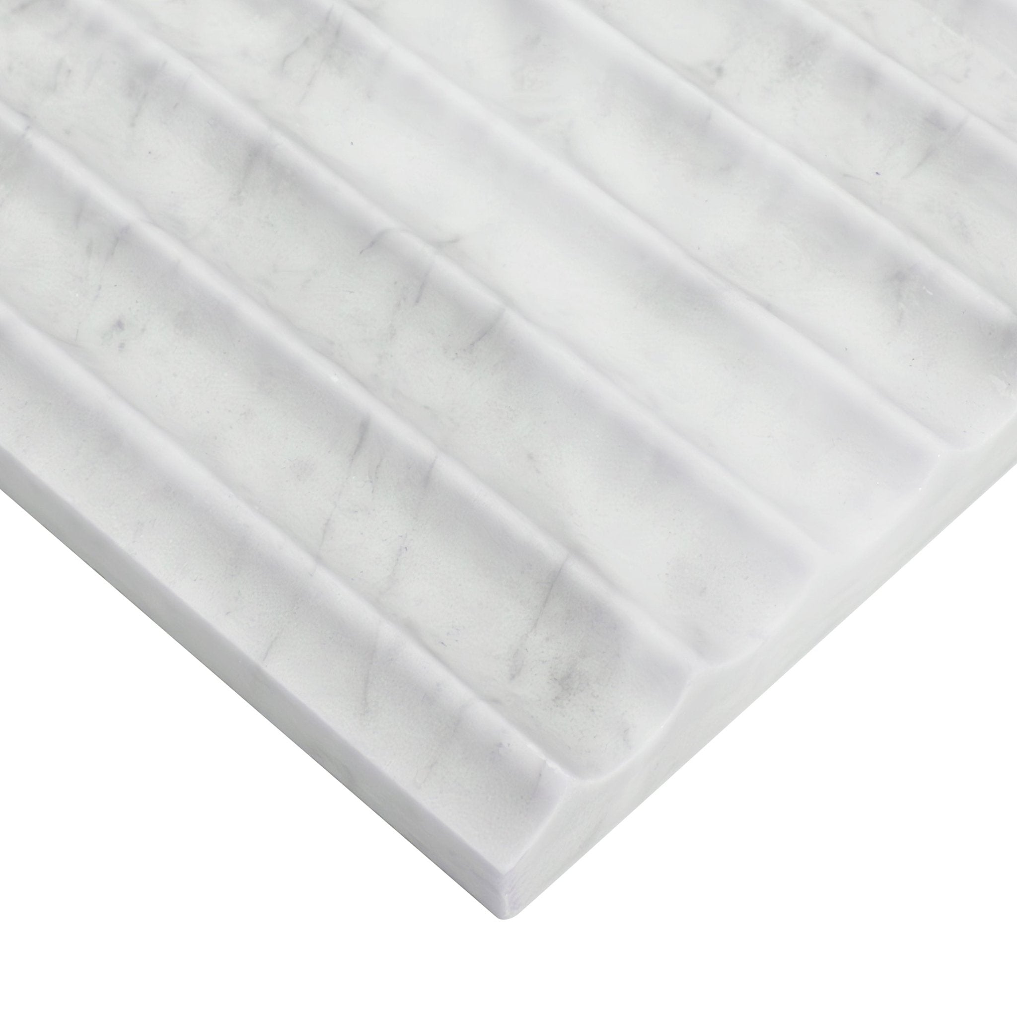 Carrara White Valentino Fluto Marble MSI Field Tiles 12" X 24" Fluted Pattern MSI - Zicana Boutique - 4