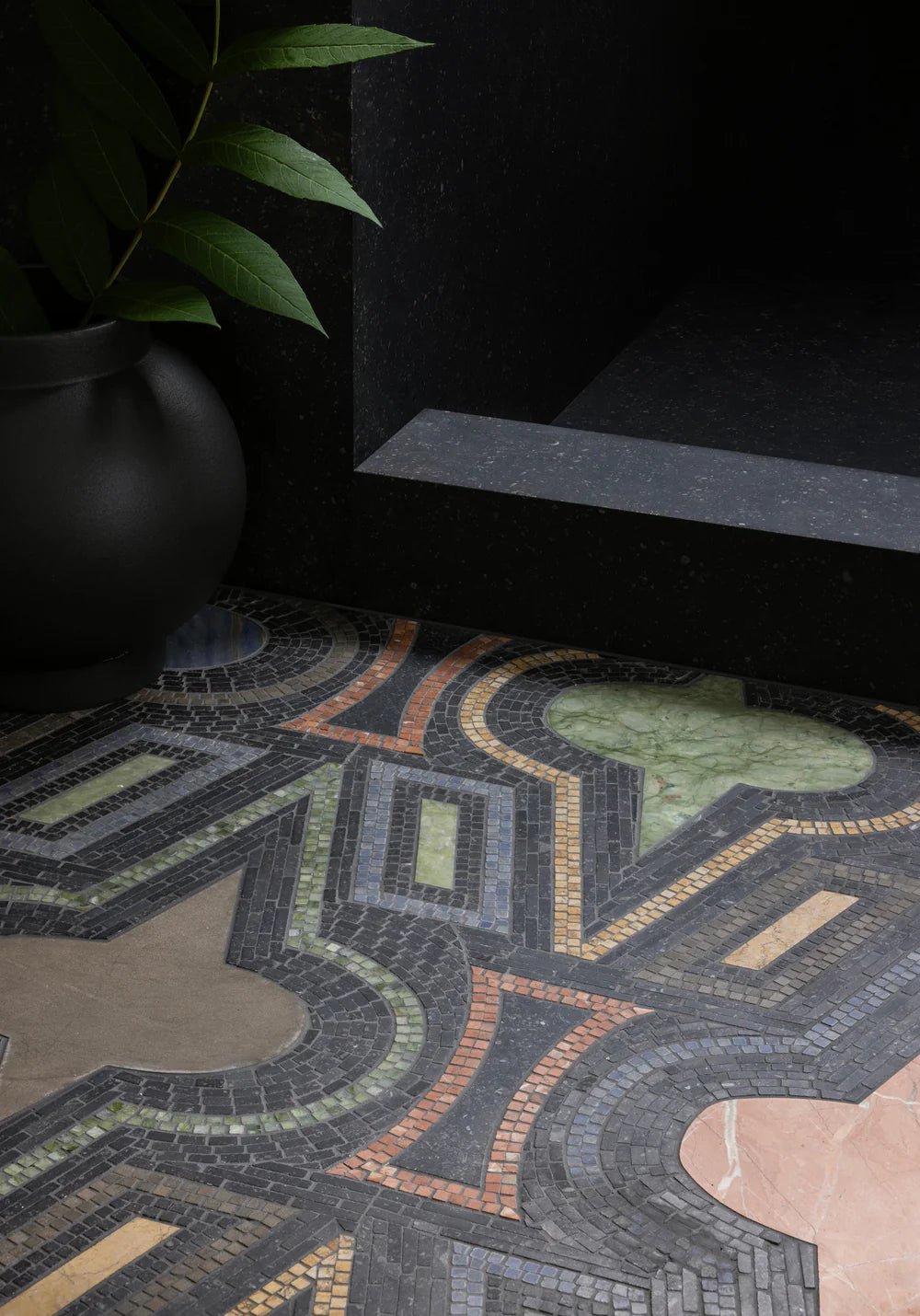 Casino Royale By Donghia Belgian Bluestone Waterjet Mosaic Artistic Tile - Zicana Boutique - 3