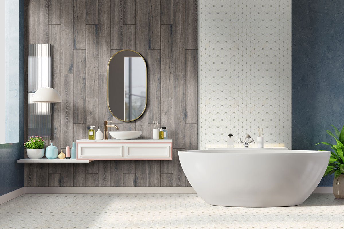 Cecily Grigio Marble MSI Mosaic Tiles 11" X 13" MSI - Zicana Boutique - 7