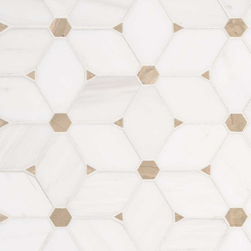 Cecily Marble MSI Mosaic Tiles 11" X 13" MSI - Zicana Boutique - 1