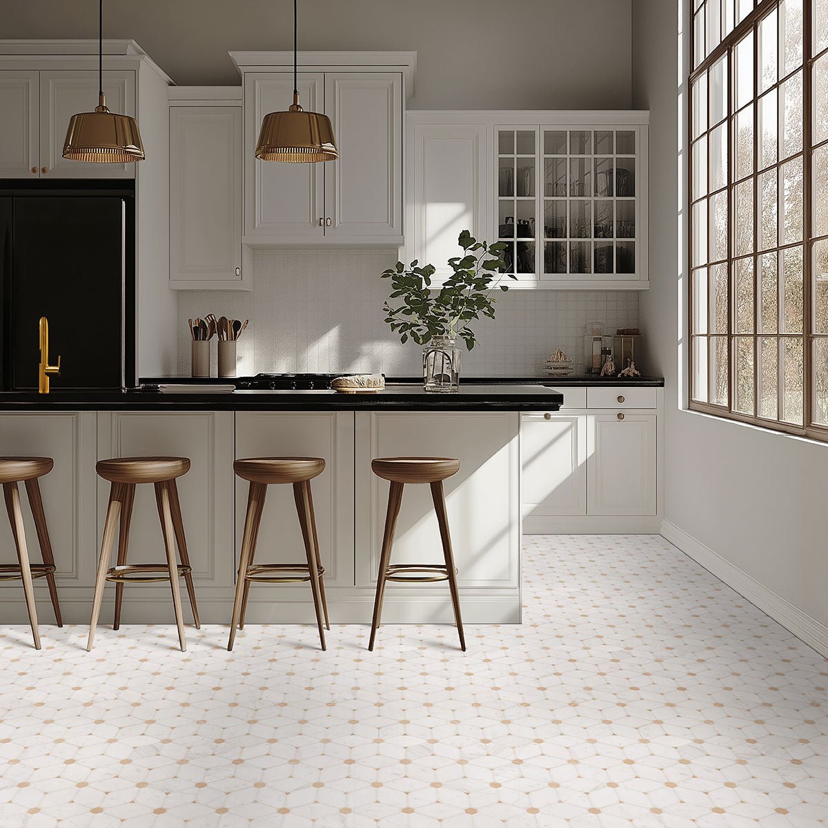 Cecily Marble MSI Mosaic Tiles 11" X 13" MSI - Zicana Boutique - 6