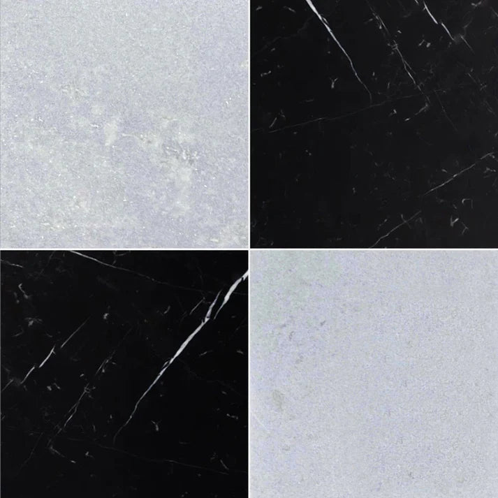 Checkerboard Blue Celest and Nero Marble Field Tile 12''x12'' Zicana Boutique - Zicana Boutique - 1